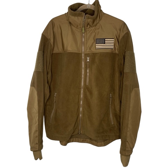 Condor Alpha Micro Fleece Tactical Jacket Men’s size XL Brown American Flag - Picture 1 of 4